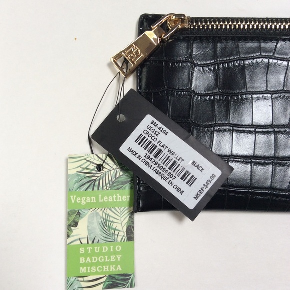 Badgley Mischka Croco Flat Wallet - Picture 2 of 4